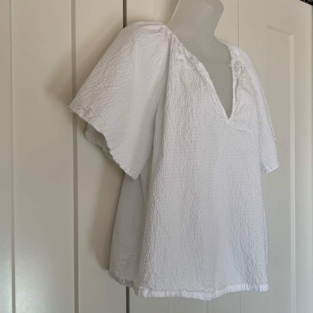 A New Day A seersucker white loose fit top M